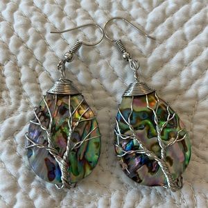 Silver & Stone Tree of Life Earrings